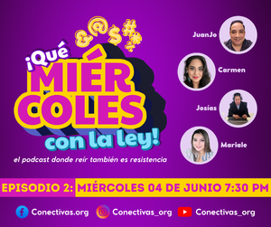 episodio 2 Temporada 1: invitados JuanJo, Carmen, Josías y Mariale. Que miercoles con la accesibilidad. transmitido el miércoles 04 de junio del 2025 a las 7:30 PM. con el lema el podcast donde reír también es resistencia.